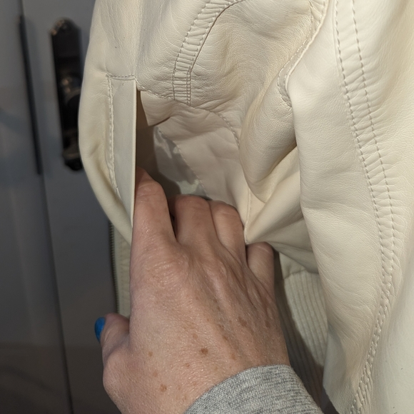 Juniors size M faux leather cream jacket by Papaya - Picture 9 of 12